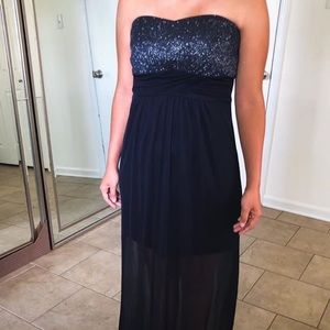 Glitter Blue Floorlength Dress